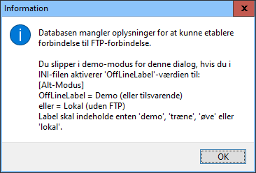 ErrorNoFTPinfo