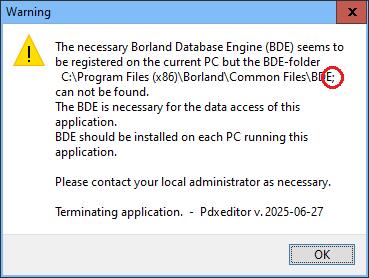 BDE-init-error