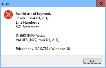 SQLstatementError