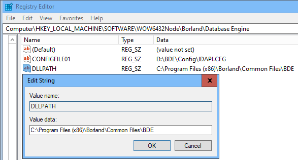WinRegistry-BDE-path